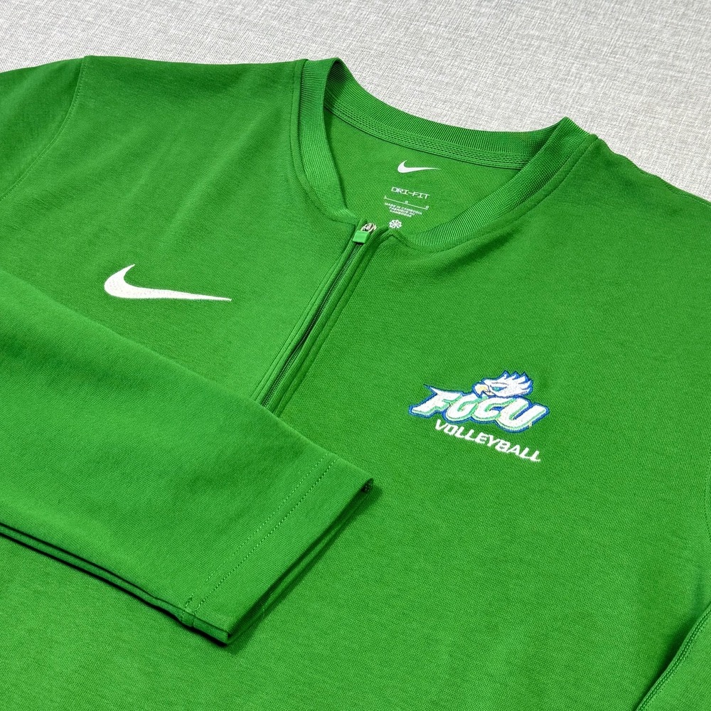 Nike FGCU Volleyball Sweatshirt Men L Green NCAA Volleyball Dri-FIT 1/4 Zip